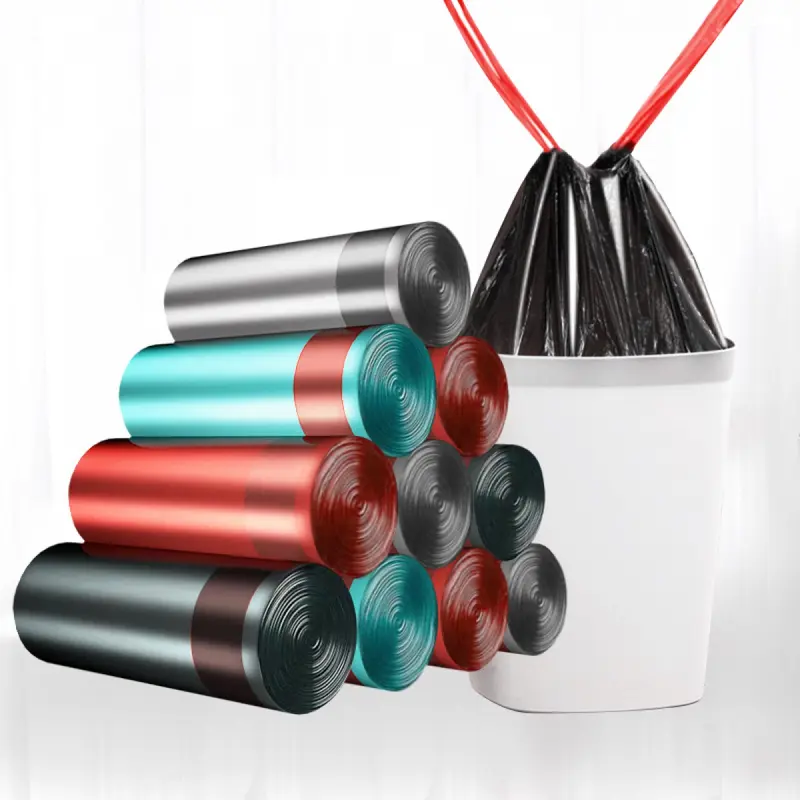 Túi Đựng Rác Dây Rút Tự Động, Dày Dặn, Dùng Trong Gia Đình Và Nhà Bếp, Dùng Một Lần, Túi Đựng Rác 0