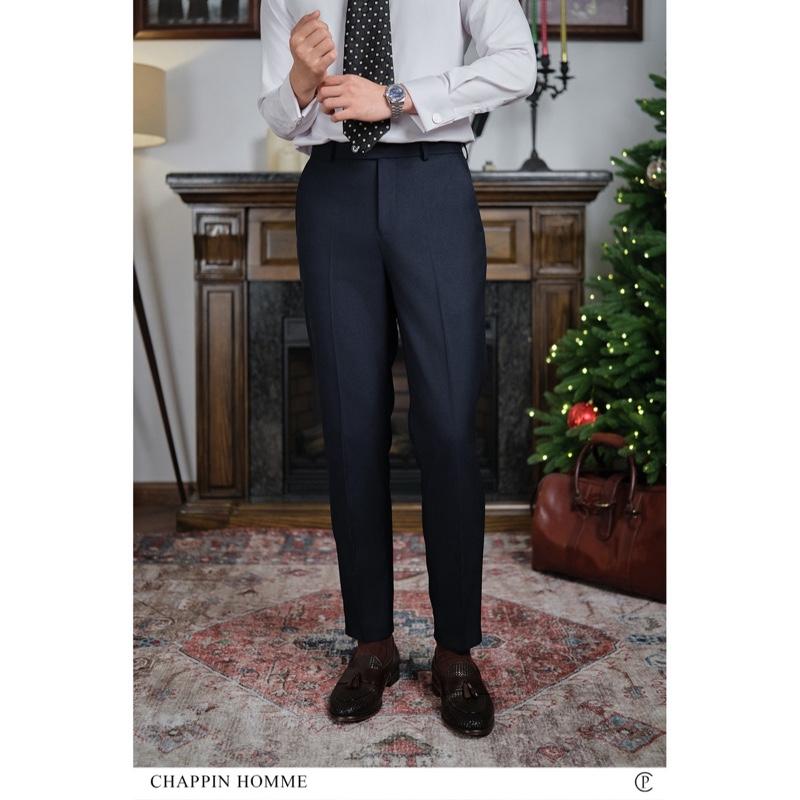 Quần âu 1803XNV CHAPPIN màu Xanh Navy cao cấp, quần âu công sở cạp vừa ngang rốn, form regular fit, chất liệu cotton dày dặn, co giãn nhẹ.