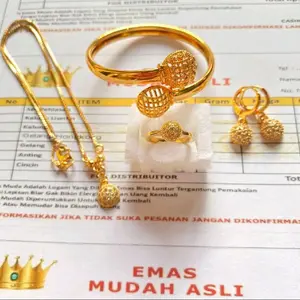 BISA COD Set Perhiasan Anak Mewah Dan Elegan Anti Luntur Karat Berlapis Emas Free Surat Bikin Kulit Cerah