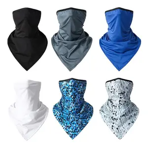 Es sutra gantung telinga masker cepat kering dan bernapas di luar ruangan berkuda tabir surya multi-fungsi kepala syal syal segitiga syal pencetakan perlindungan matahari syal olahraga gantung luar telinga kepala masker wajah bandana headband