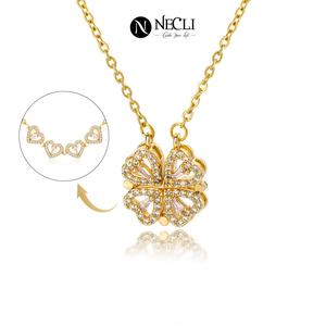 Este collar con colgante de trébol de cuatro hojas para mujer ofrece dos formas de usarlo, es elegante y sofisticado, y adecuado para el uso diario