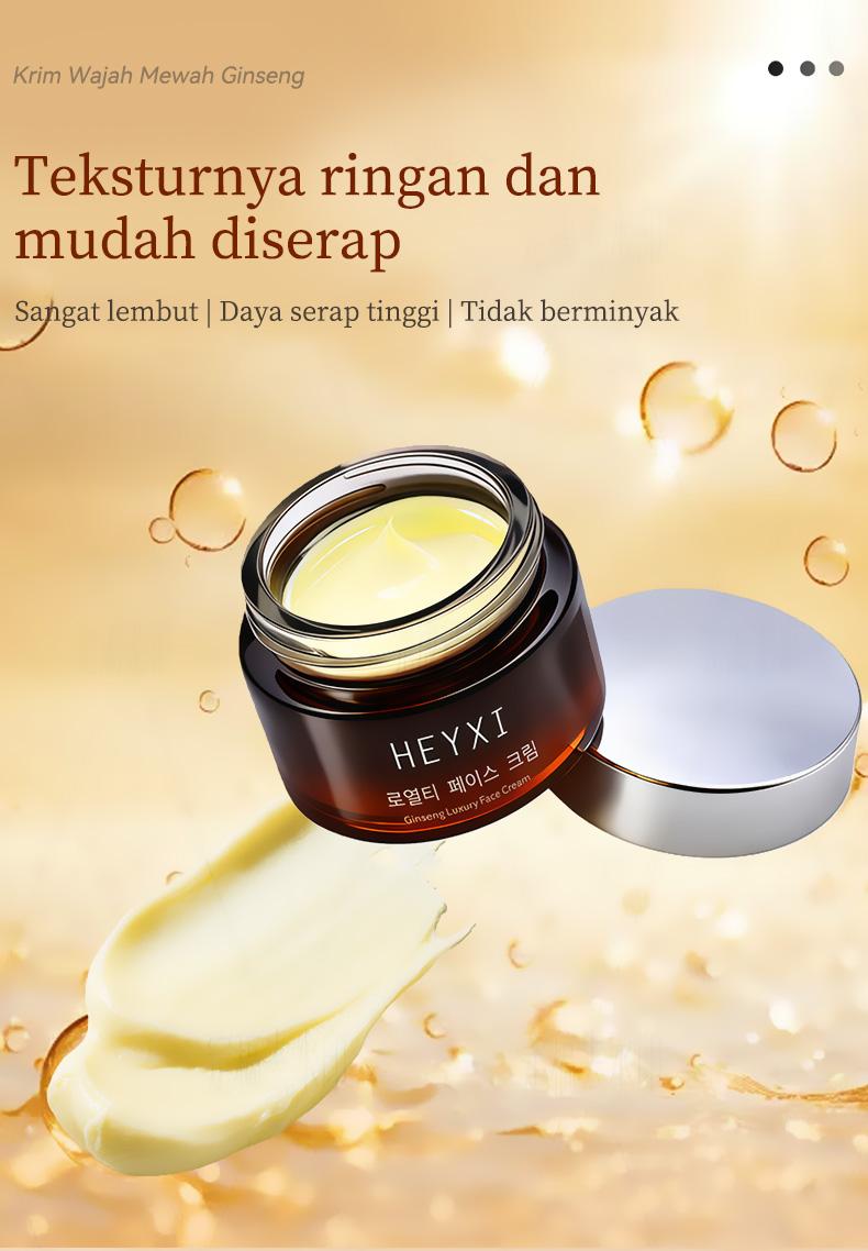 BPOM HEYXI GINSENG NOURISHING CREAM Perawatan kulit/pelembap/pengencang/pencerah/persiapan cepat untuk orang malas/Kemasan portabel/Gunakan di siang hari