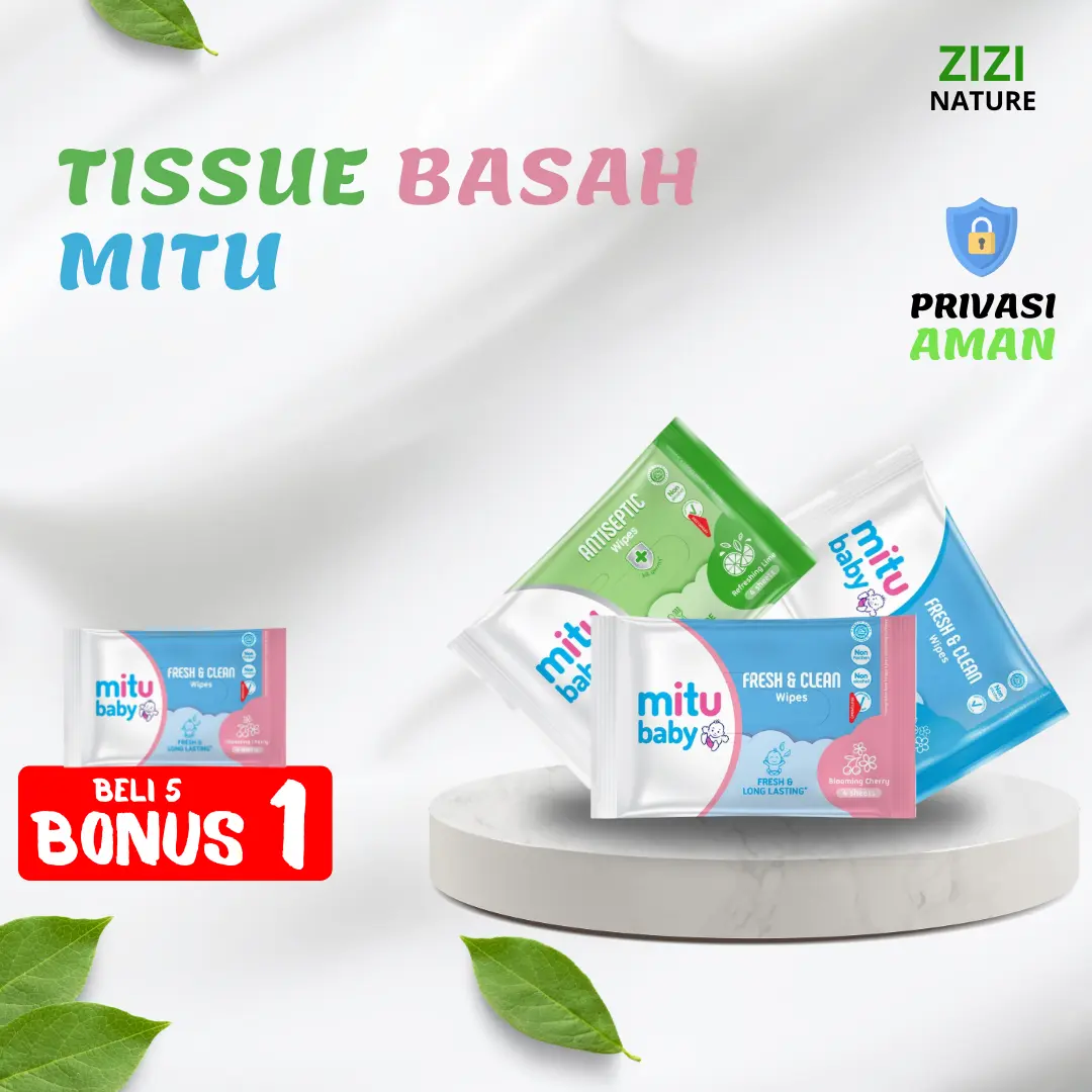 Tisu Basah Mitu - Wipes Tissue untuk Pemakaian Sehari-hari bisa juga untuk bayi- ZIZI Nature