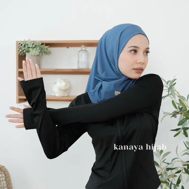 kanaya hijab instan bergo running non pet antem daily Sport Polos 2