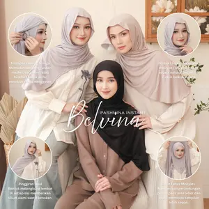 Willofi - Pashmina Instant Belvina Inner Menutup Leher Rayon Pashmina Meleyot Terbaru 2026