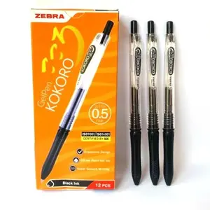 Pulpen Gel Kokoro / Pulpen Zebra KOKORO Gel 0,5 Hitam