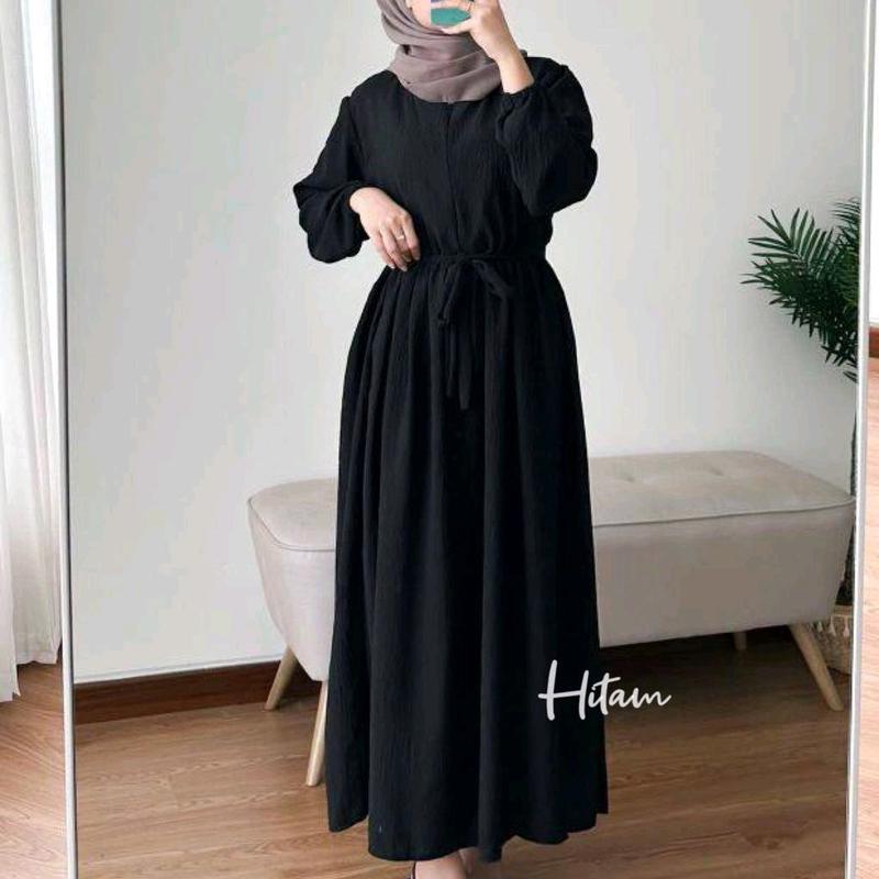 BALENA MIDI DRESS GAMIS CRINKEL PREMIUM TERBARU JUMBO POLOS BUSUI 6