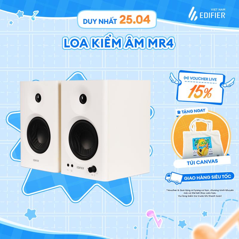 Loa kiểm âm EDIFIER MR4/MR3 | Âm thanh trung thực | Vỏ gỗ chống dội âm, tweeter vòm 1 inch | 2 chế độ kiểm âm và nghe nhạc | Hàng chính hãng Bảo hành 15 tháng Củ Loa Nghe Nhạc