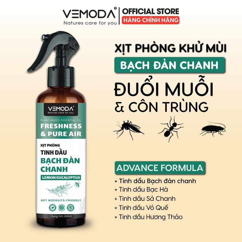 Bình Xịt Phòng Tinh Dầu Bạch Đàn Chanh Vemoda - Khử Mùi, Thơm Phòng, Thanh Lọc không Khí, Hỗ Trợ Xua Đuổi Muỗi Và Côn Trùng Hiệu Quả