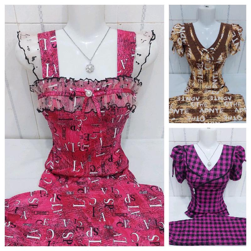 đồ bộ thun aty quần dài ống ôm áo nhấn ben quần dằn đáy