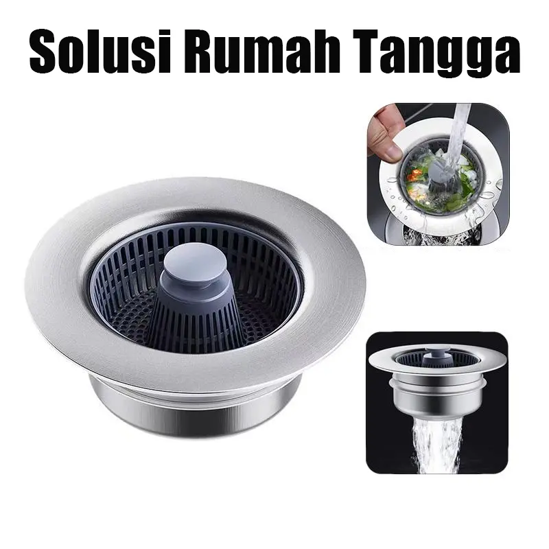 Solusi Rumah Tangga Saringan Wastafel Praktis - Mudah Dibersihkan Anti Mampet Warna Silver 1-2PCS