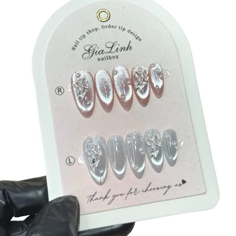  M340 nailbox thiết kê mắt mèo kim cương phối charm xinh đi chơi đi tiệc đi học 