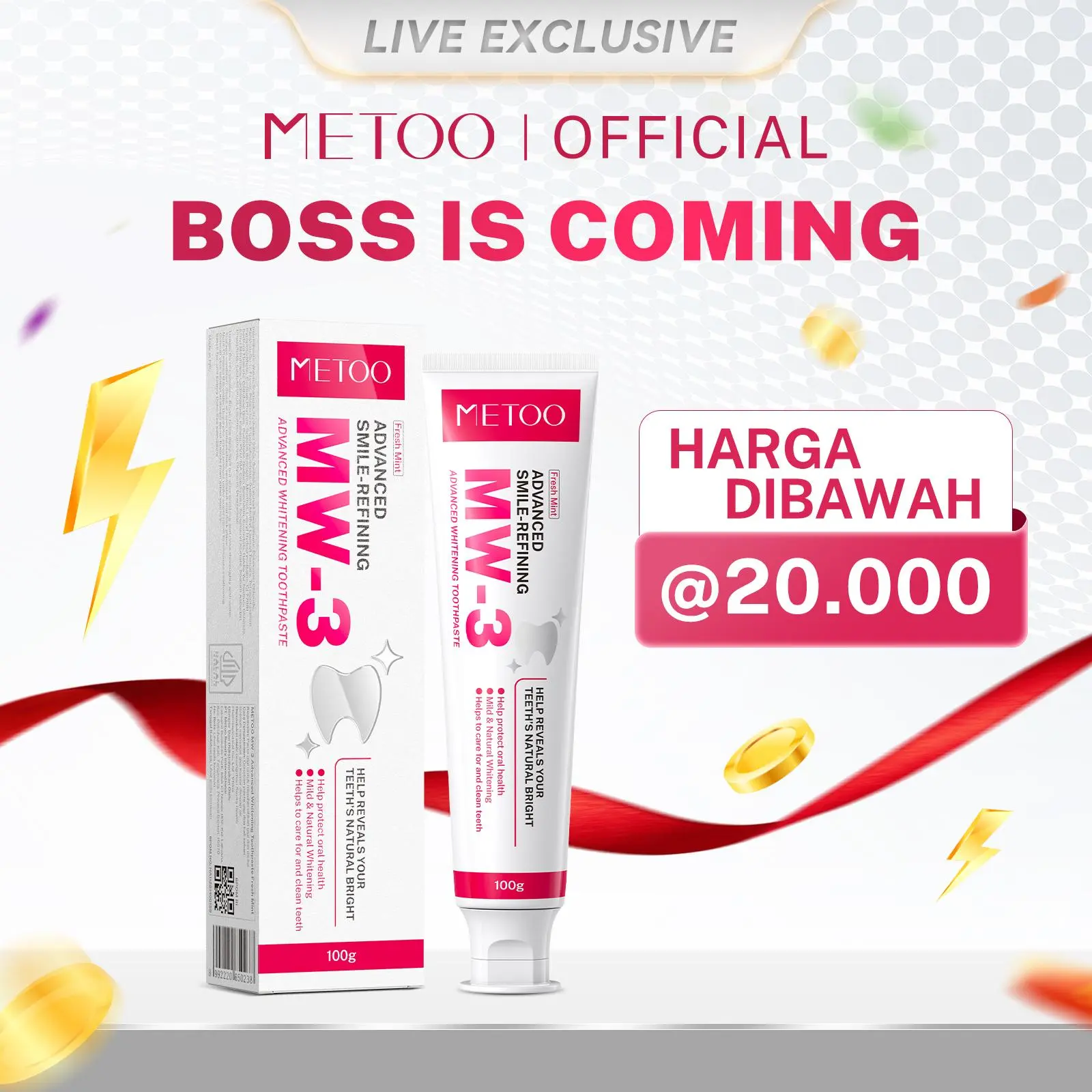 [Boss is Coming] METOO PASTA GIGI MW3- BPOM-pemutih gigi 100 gr