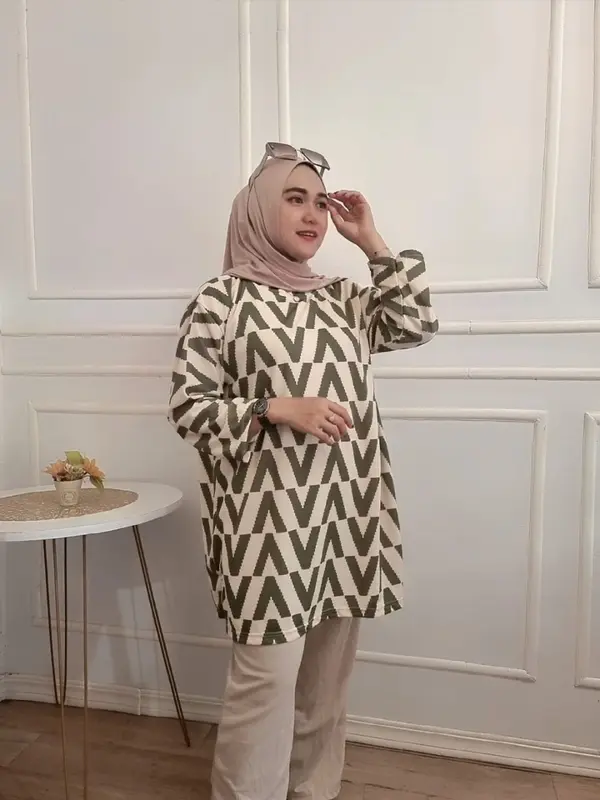 ld 120 setelan wanita tangan 7/8 bahan voxy 4