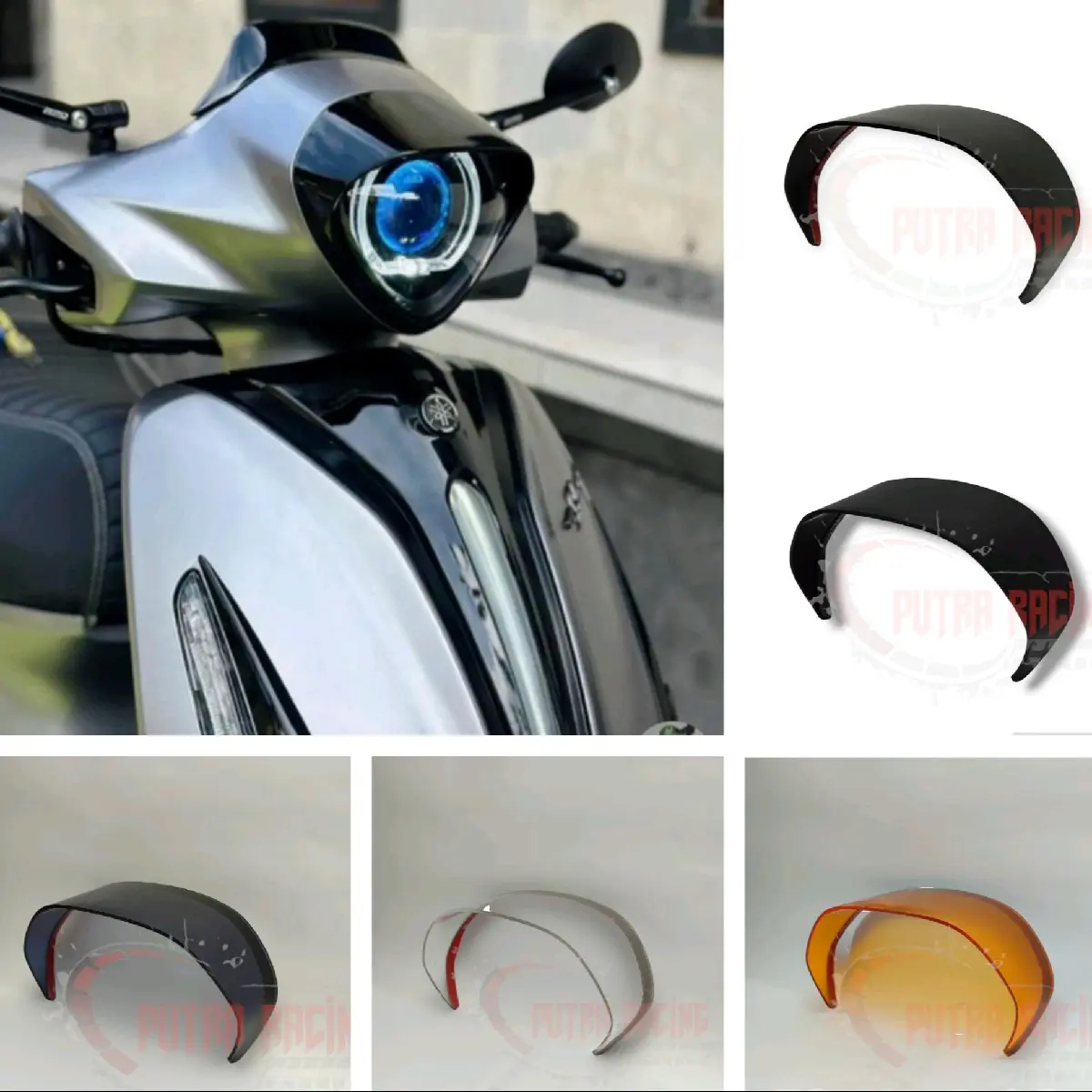 cover headlamp filano, tudung filano, topi filano, aksesoris Yamaha grand Filano