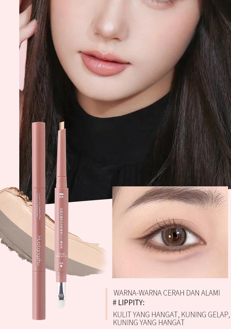 Penyorot bawah mata 2-in-1, tahan air dan tahan keringat, dua ujung, menggabungkan penyorotan dan pencerahan dalam satu.