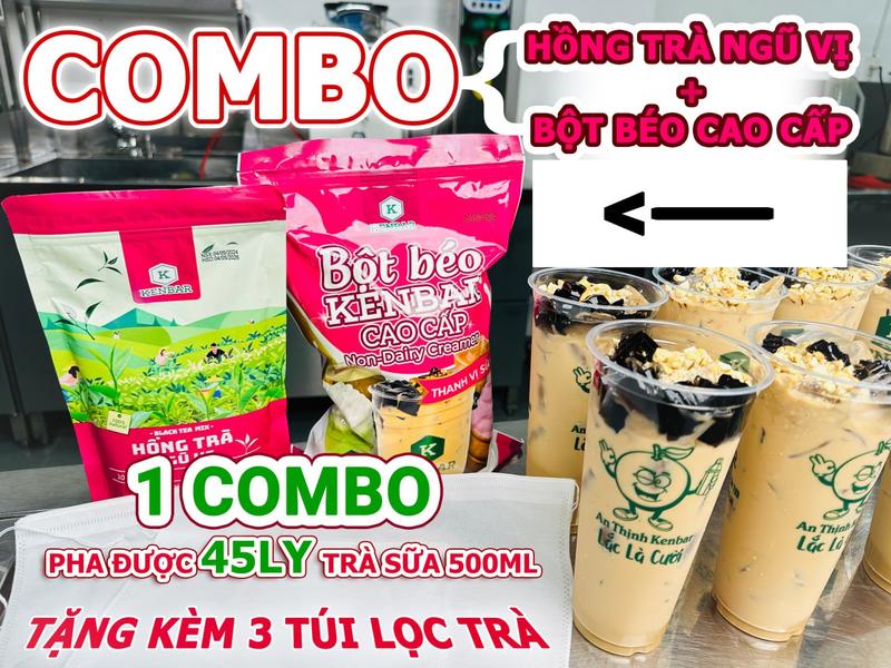  Combo Hồng Trà Ngũ Vị + Bột Béo Cao Cấp KENBAR -  tặng 3 túi lọc trà tặng công thức pha miễn phí 