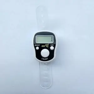 [BISA COD] Tanpa Kemasan Tasbih Digital LED Alarm Finger Counter Alat Hitung Digital Cincin Hitam Merah Putih Muslim