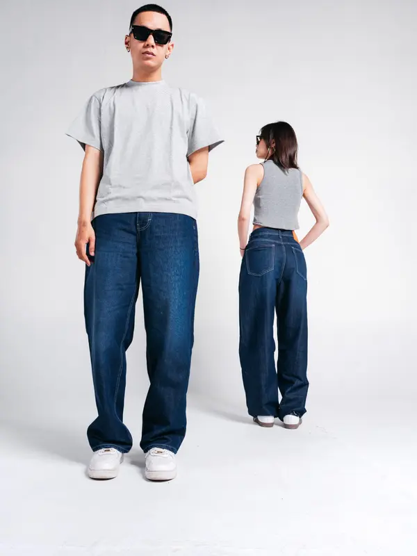 Rockmaker Celana Denim Baggy Pants Manhattan - Blue 4