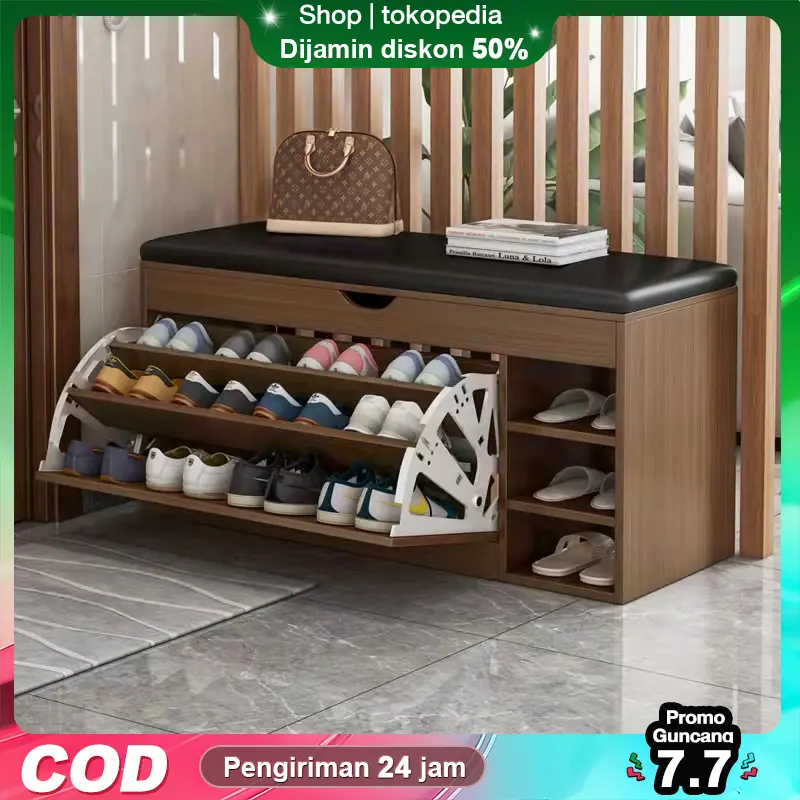 BEST Rak Sepatu Kayu Lemari Sepatu Tertutup Lemari Sepatu Minimalis Rak Sepatu Sofa Lemari Sepatu Kayu Minimalis Furniture