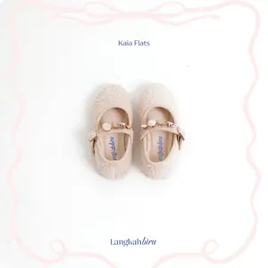 Langkah Biru - Kaia Flatshoes Anak Perempuan Tekstur Bulu Domba