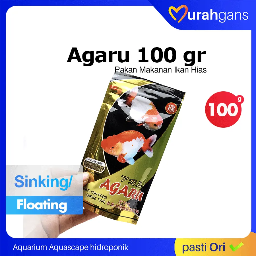 Agaru Sinking Floating 100 Gram Pakan Makanan Ikan Hias