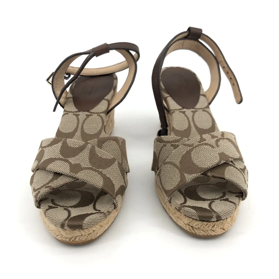 (Preowned) Reu 31125 COACH - Coach Signature Henley Wedge 37