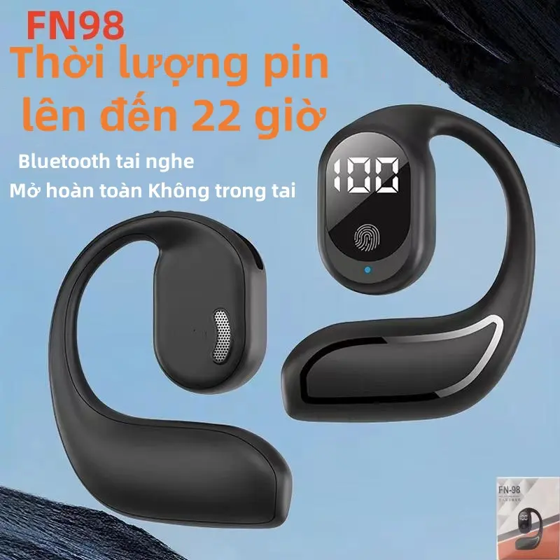 Tai Nghe Không Dây Bluetooth, FN98, Một Tai, Thiết Kế Thời Trang, Cảm Ứng, Màn Hình Kỹ Thuật Số LED 5.3, Nút Tai Giảm Tiếng Ồn, Tai Nghe Nhạc Bluetooth TWS, Thời Lượng Pin Dài 20 Giờ 0