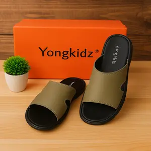 Yongkidz Sandal Anak Laki-Laki Original Kualitas Premium Bahan Sintetik Nyaman Dipakai Cocok Untuk Lebaran Dan Bepergian Sehari-hari Model Keren Viral Fashion Kaki Size 26-37 Warna Cream