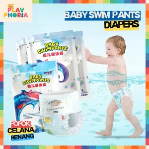 Playphoria Popok Renang Bayi Celana Renang Anak Anti Air Sekali Pakai Baby Swim Diapers Pants Waterproof Diaper Balita Anti Bocor Putih