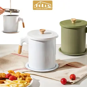 Oil pot/Tempat minyak stainless steeel tebal 1.4L/1.7L besar kapasitasnya untuk minyak goremg tempat saringan minyak