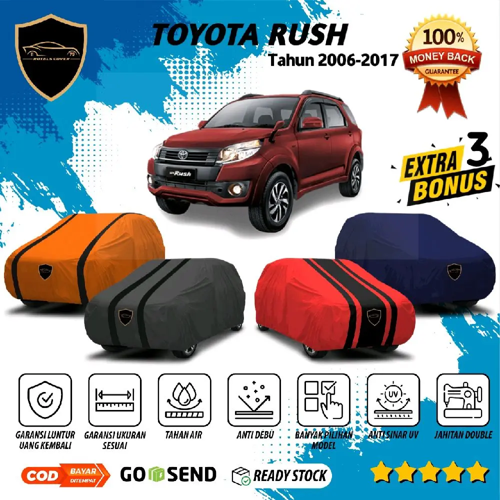 Cover Mobil Toyota Rush Sarung Mobil Rush Lama 2009 2010 2011 2012 2013 2014 2015 2016 2017 Mantel Kerakap Jas Mobil Toyota Rush