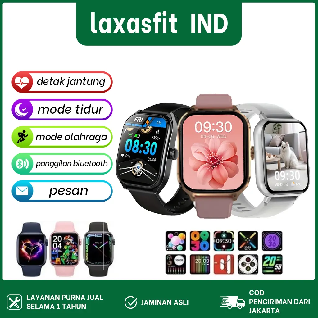 (BISA COD) Jam tangan smartwatch pria cewek,H9 ProMax,smartwatch android ios,parlent active smartwatch,jam pria wanita Pelacakan Denyut Jantung, Gelang Pedometer Heart Rate, 2.01"Full Touch Screen