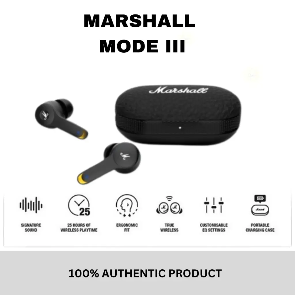 Fon kepala Bluetooth, fon telinga bass, fon kepala wayarles Bluetooth tulen, Marshall mod III, splay + penghantaran stok sedia