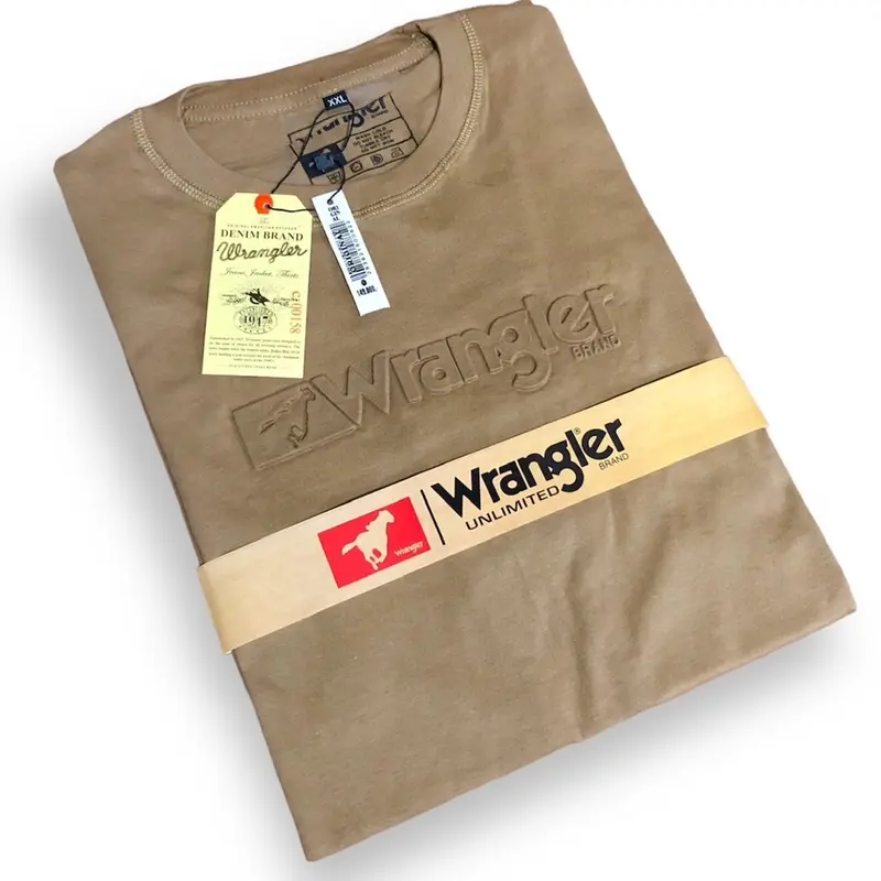 T shirt baju kaos embos timbul Wragler pria wanita premium distro  size M-L-XL-XXL-XXXL bahan Catton combet  Atasan Oblong Polos Dewasa Katun Bandung Cowok Pendek Tshirt 3