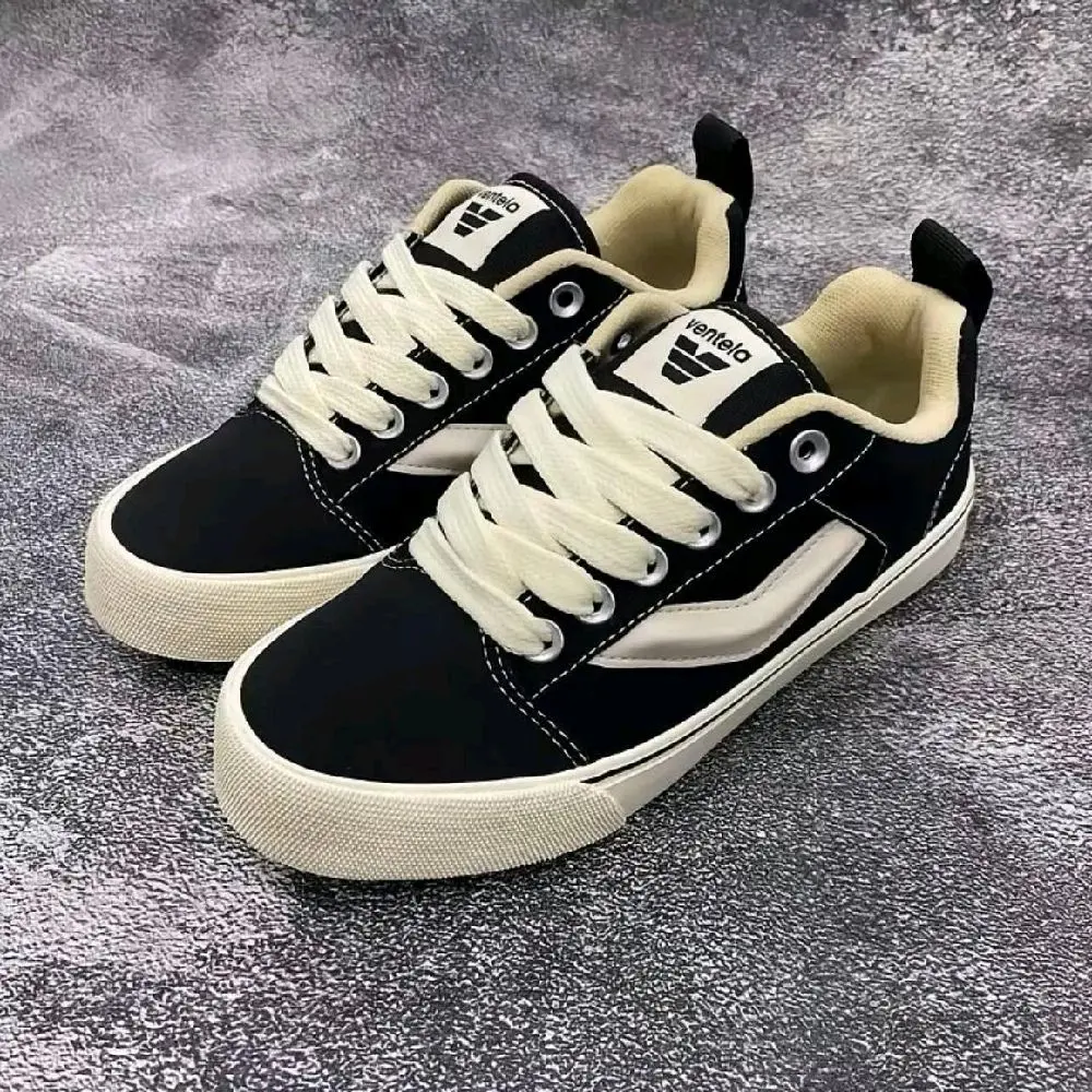 Sepatu Gemuk Ventela Futboy Hitam Putih Pria dan Wanita Tali Gemuk Viral Casual
