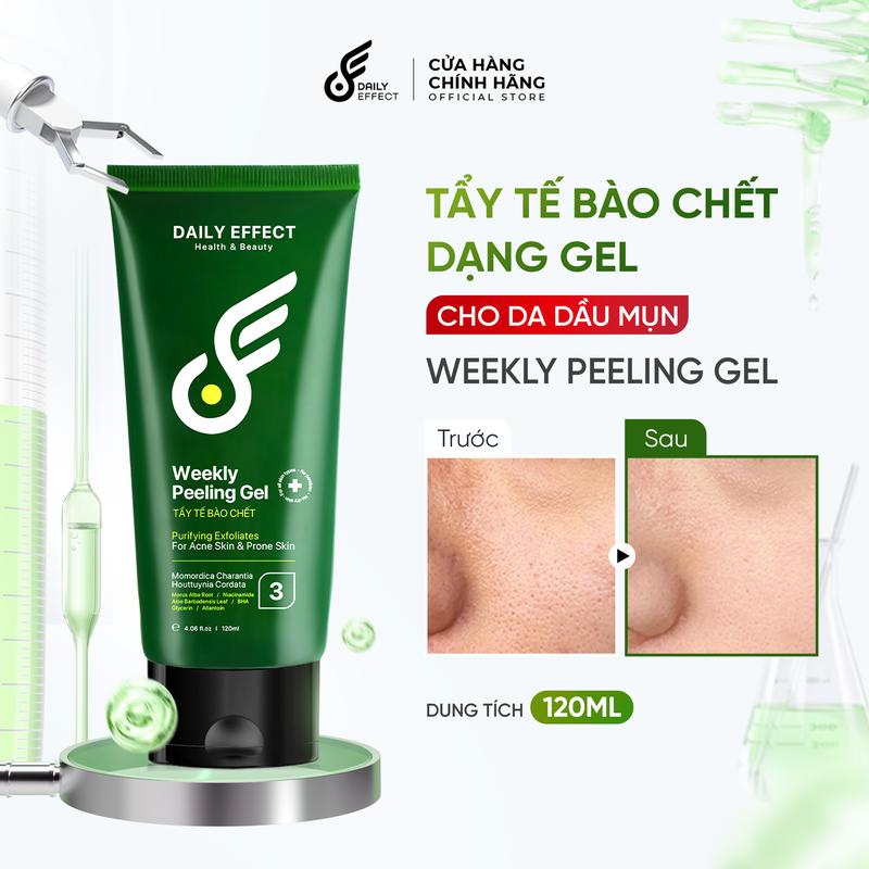 Tẩy Tế Bào Chết Cho Da Dầu Mụn DAILY EFFECT Weekly Peeling Gel 120ml - Skincare hỗ trợ làm sạch tế bào chết hấp thụ dưỡng chất tốt hơn cho Nam & Nữ