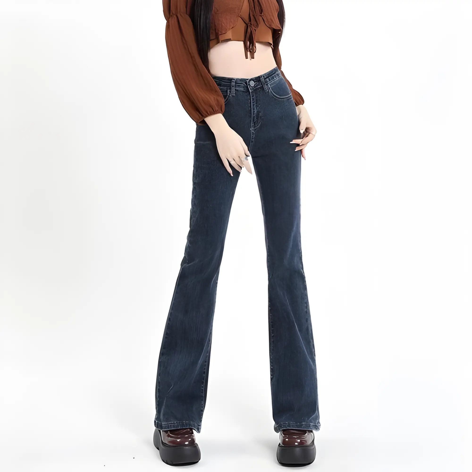 Celana Jeans Highwaist Streach Wanita Cutbray || Korean Style Straight Loose Cutbray Wanita Premium