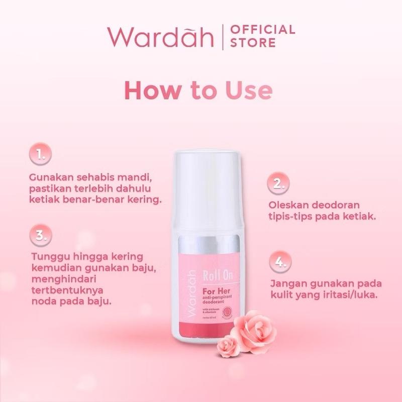Wardah Deodorant Roll On untuk Wanita 60 ml - Ketiak, Antiperspirant, Bau 3