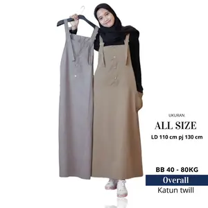 Overall wanita korean style terkini remaja dewasa panjang fashion muslimah