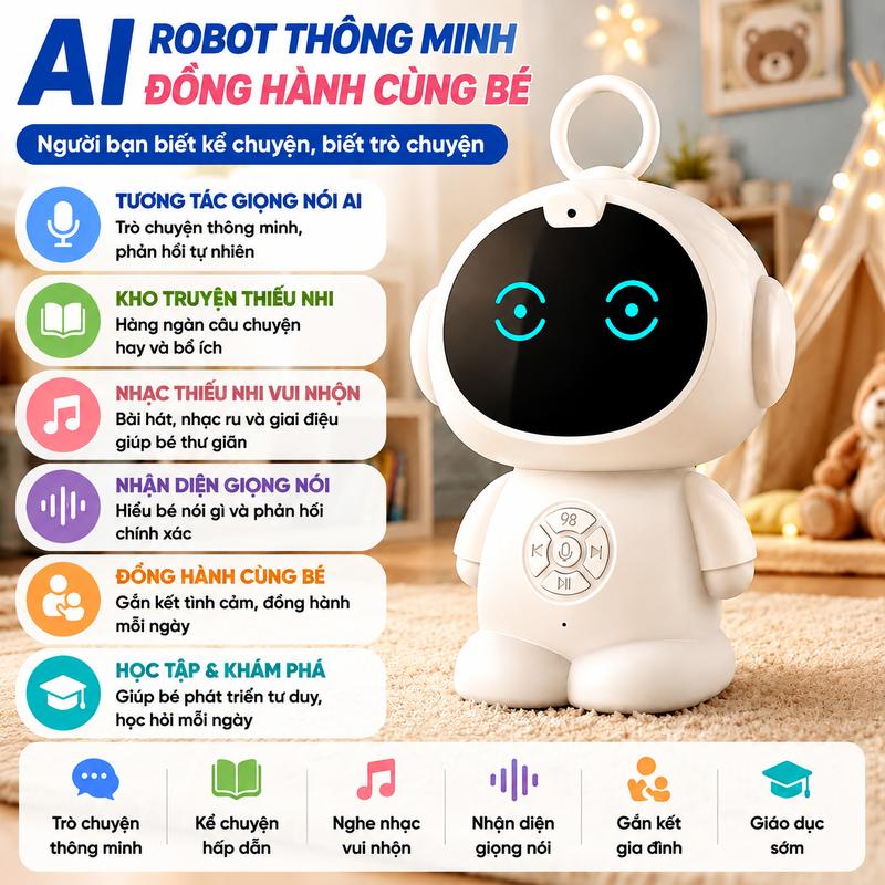 Robot AI thông minh cho trẻ em máy học tập giáo dục sớm tương tác giọng nói…