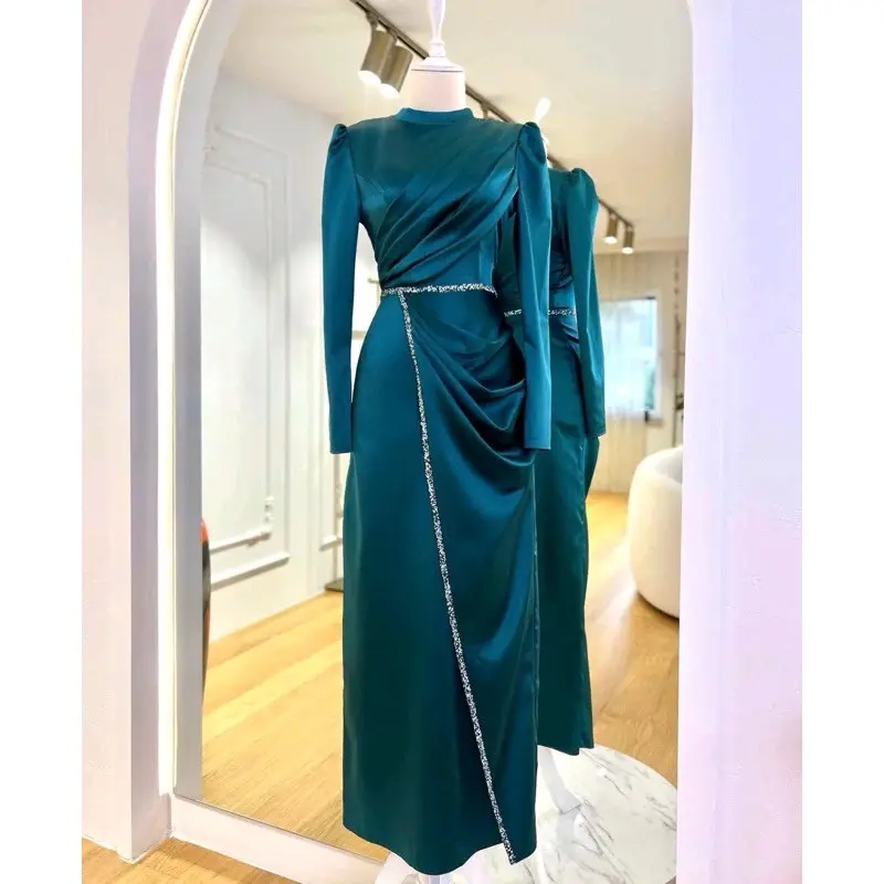 Salsa Dress - Dress kondangan kekinian - dress turki - dress lebaran - dress Bridesmaid -Gamis Pesta Wanita Muslim Gaun Remaja Simple Mewah - dress Satin Payet Rempel