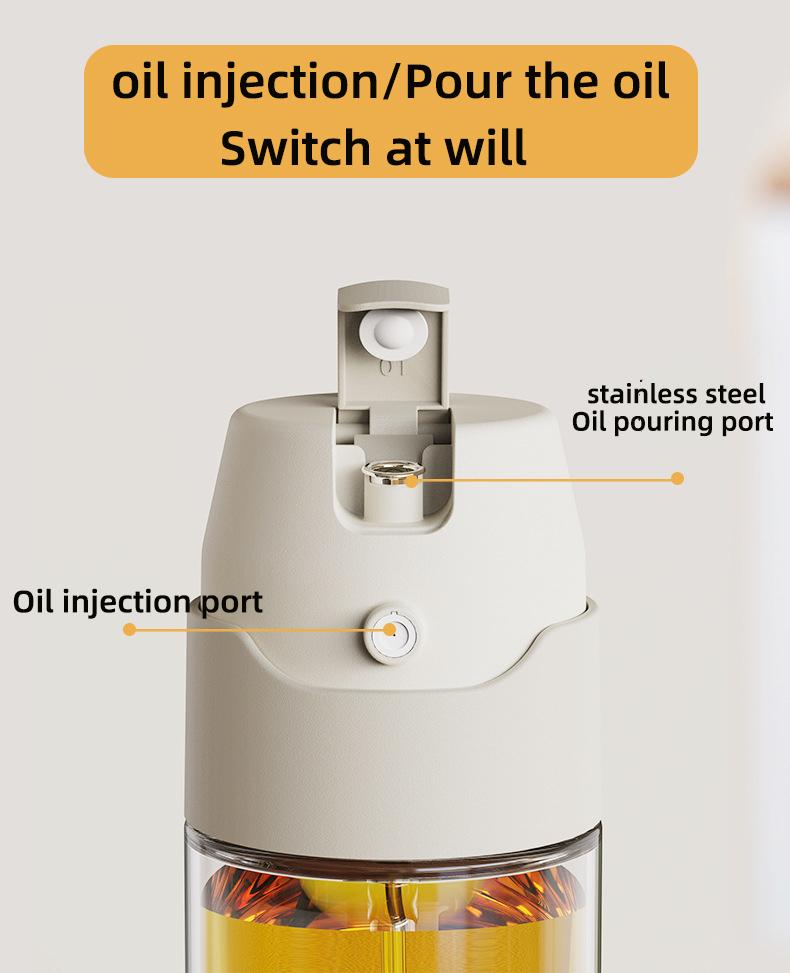 Product Introduction of Oil can spray and pour dual-purpose oil spray pot kitchen special household oil spray bottle glass food-grade spray Kitchen tool cruet Kitchen tool Automatic opening and closing air fryer Cooking too sauce cruet vinegar bottle 2