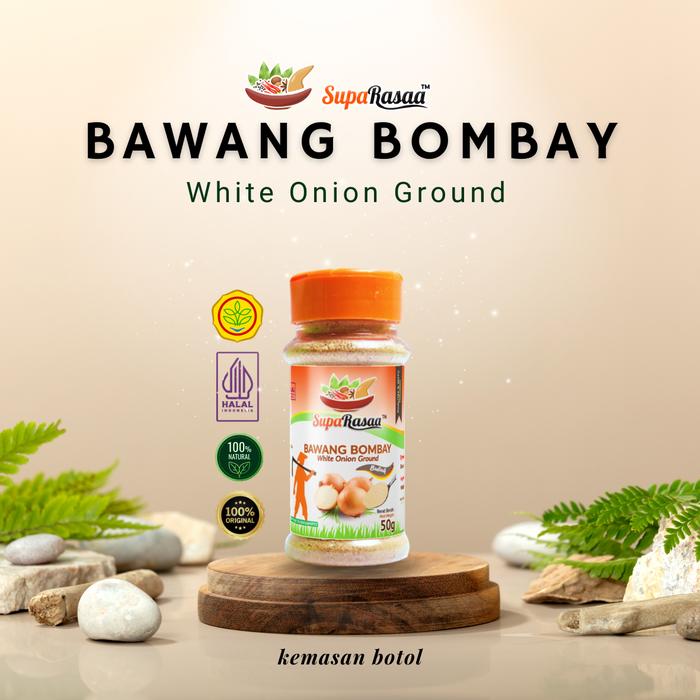 Gambar Bawang Bombay Bubuk SupaRasaa Botol 50Gr - White Onion Ground Rempah Bahan Alami Tanpa Campuran Pengawet Aroma Kuat dari SupaRasaa.id Kota Surabaya Tokopedia