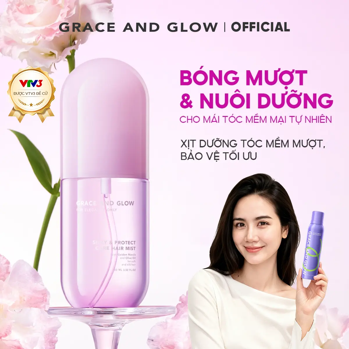 3 loại Xịt tóc Grace and Glow Hair Mist Black Opium và Daisy và Peony Blush 100ml Chăm Sóc Tóc Nữ Dưỡng Tóc Serum Dưỡng Tóc