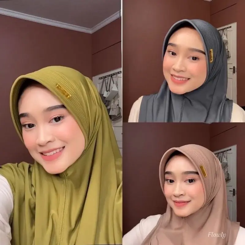 HIJAB BERGO HAMIDAH INSTAN SIZE M LABEL BESI PREMIUM Muslim Pad Tebal