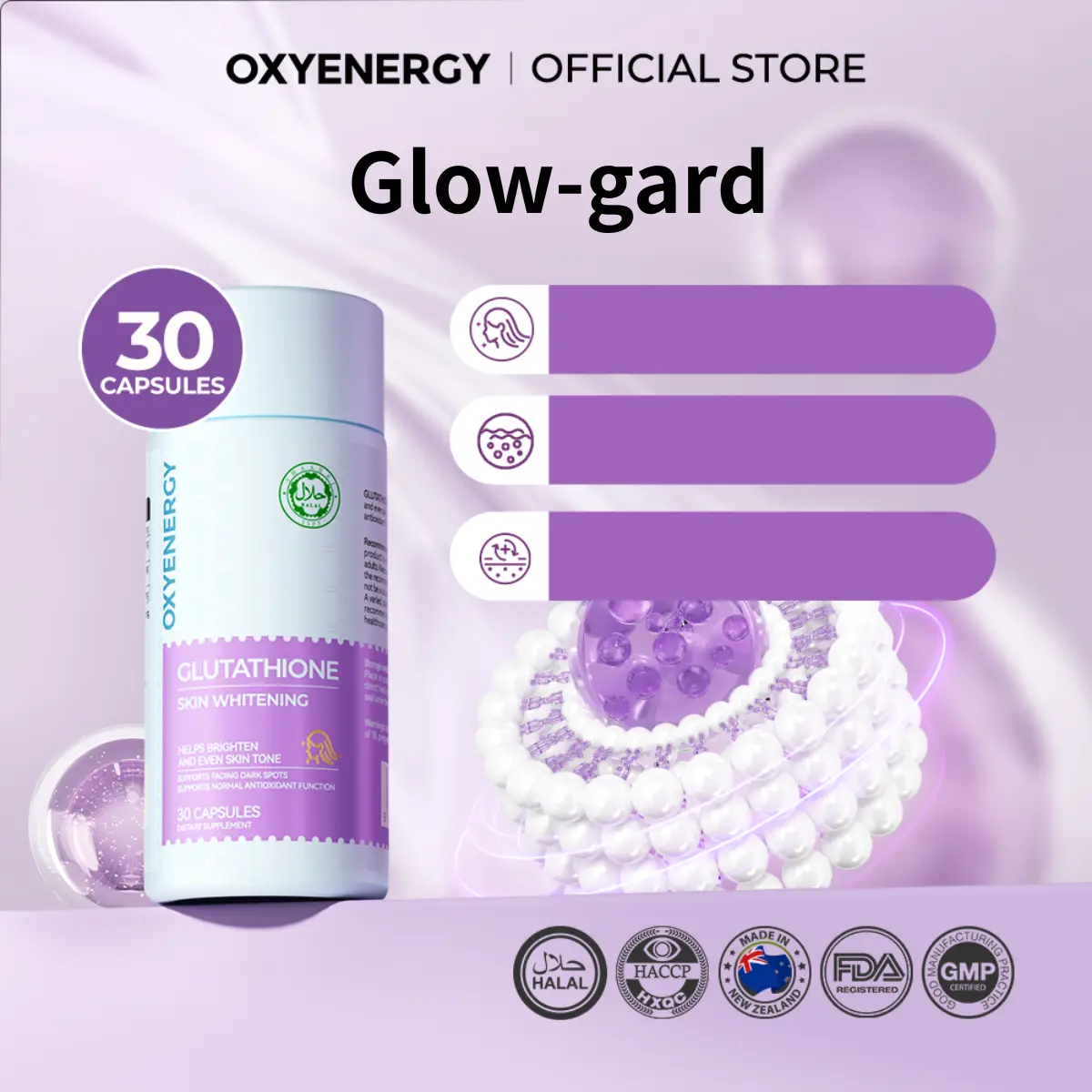 OXYENERGY Collagen (60's)+Glow-Gard (30's) Combo, HALAL, MAL Registered