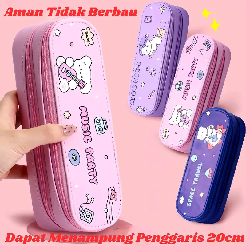 Kotak Pensil 2 Tingkat Motif Karakter Waterproof 1