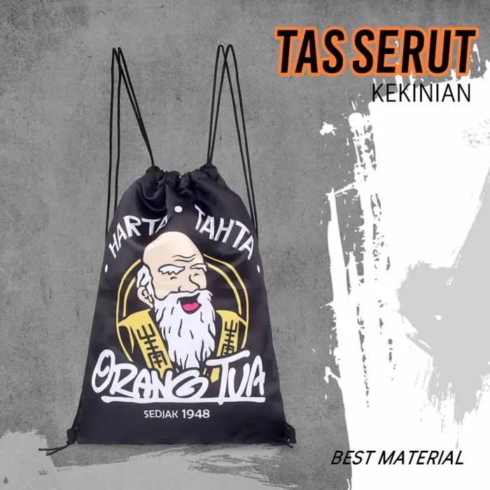 Tas Serut / Tas bag Printing Unisex Gambar Logo Orang T 2