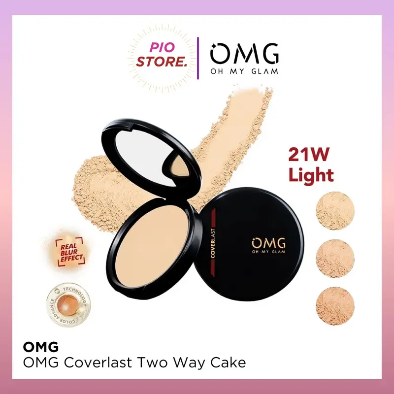 OMG Oh My Glam Coverlast Two Way Cake - Real blur effect 12 g - Bedak Padat Kontrol Minyak Hingga 8 Jam 0